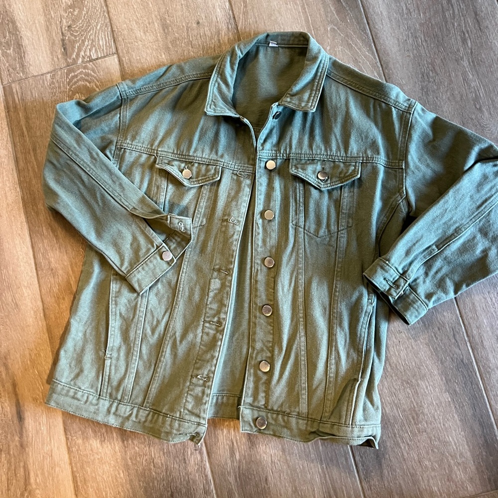 Green Denim Style Jacket